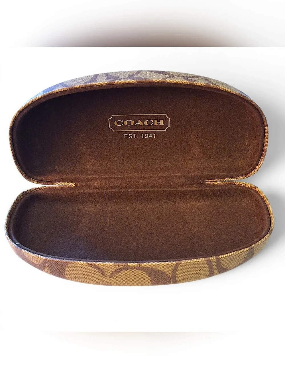 Coach Signature Eyeglass/Sunglasses Hard Case Monogram w/ Cleaning Cloth
